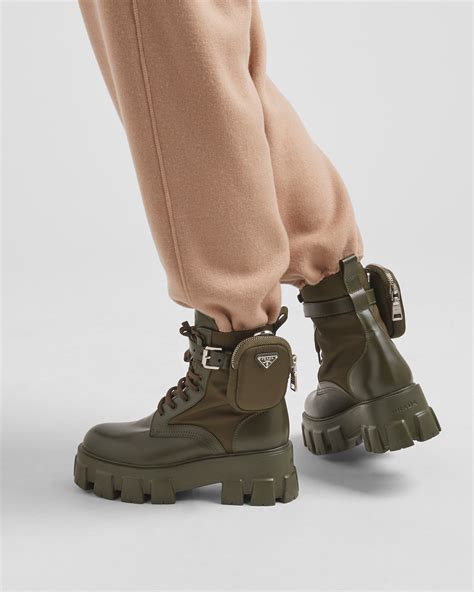 prada boots military|prada boots with pouch white.